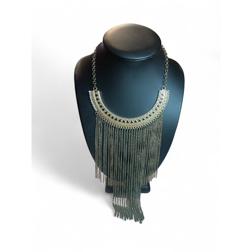 Vintage Statement Pendant Choker Style‎ Fringe Costume Necklace Collar Tassel